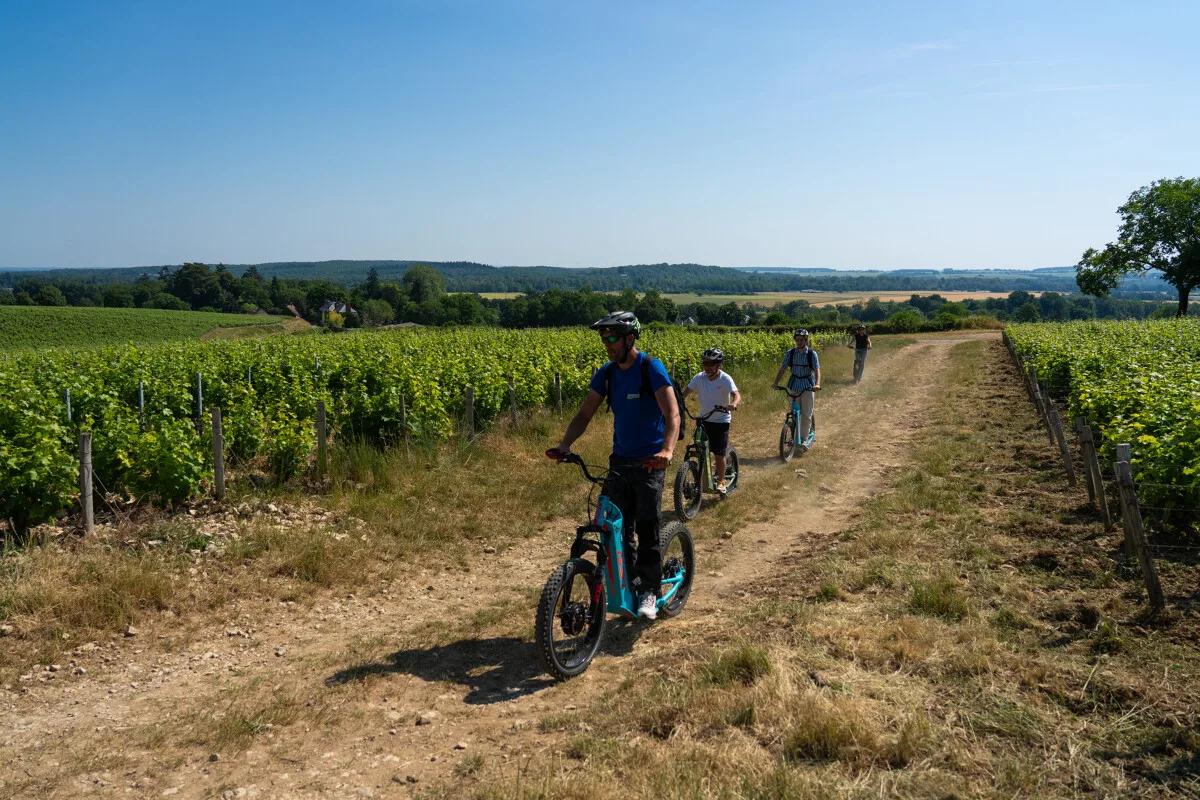 Trottinette électrique Sancerre / famille @ Les Coflocs