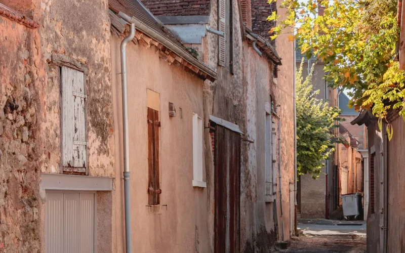 ruelles pavés de Levroux dans l'Indre